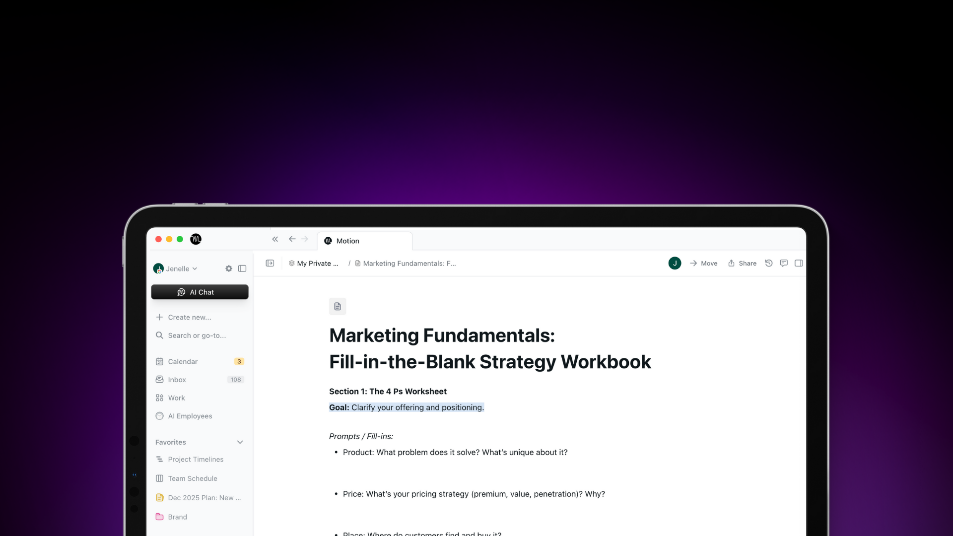 Marketing Fundamentals: Fill-in-the-Blank Worksheet