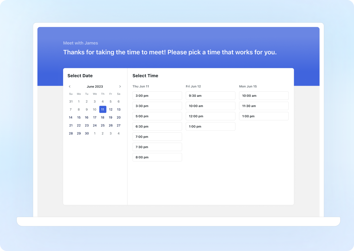Schedule meetings in seconds — automatically