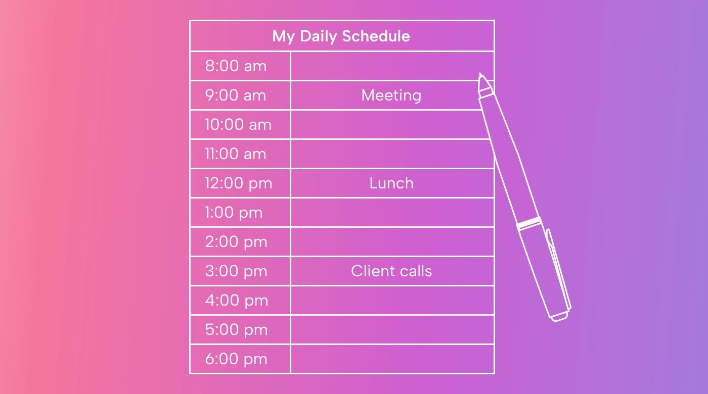 How to Create Your Own Daily Schedule Template
