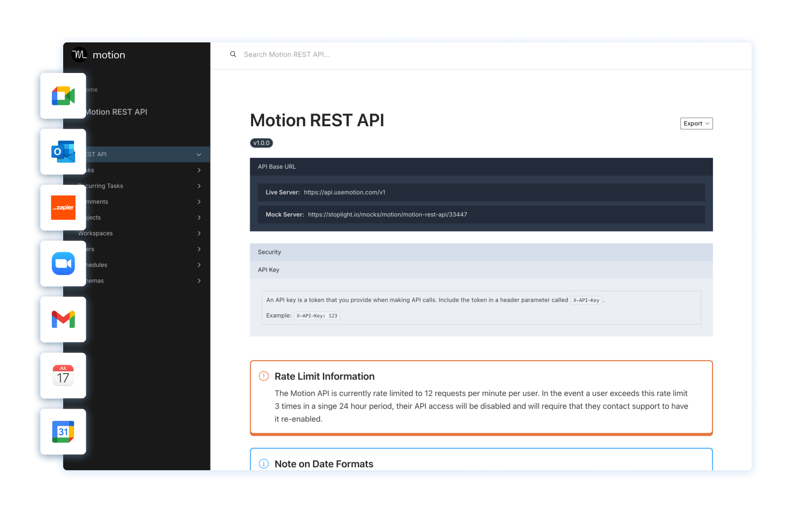 Motion API docs