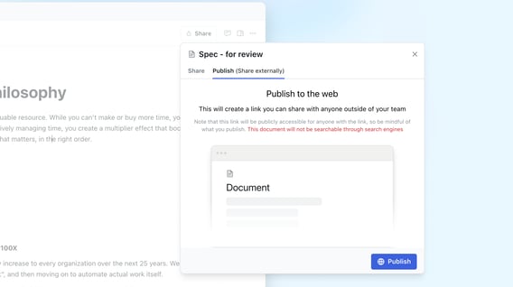 Publish documents externally