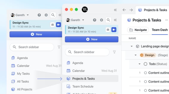 New Projects & Tasks Tab